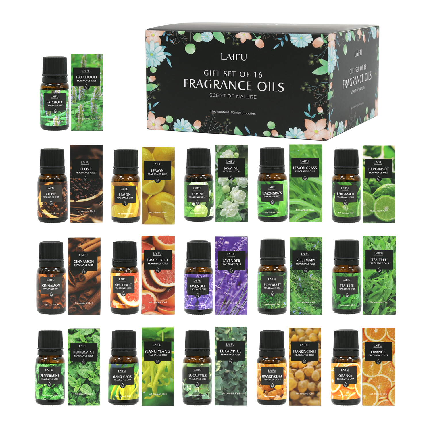 Candle Making Supplies Kit - 16x10ml Essential Oils Set for Diffuser