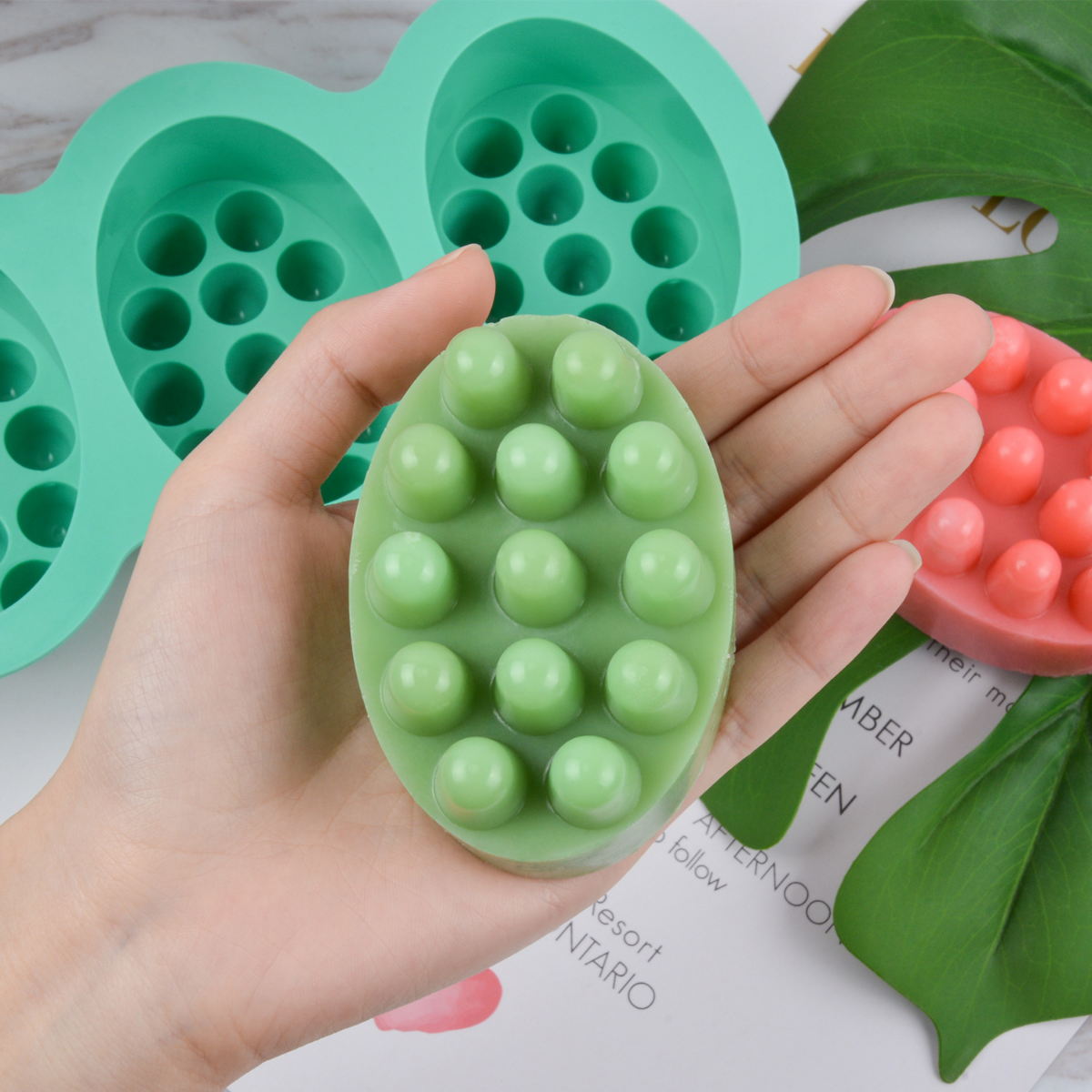 Candle Making Supplies Kit - 4 Hole Oval Massage Soap Silicone