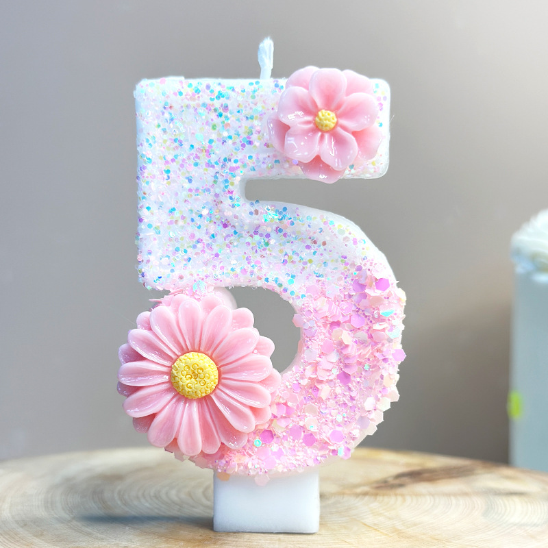 Creative pink flower birthday  - Candle Supplies Amazon reseña y precio