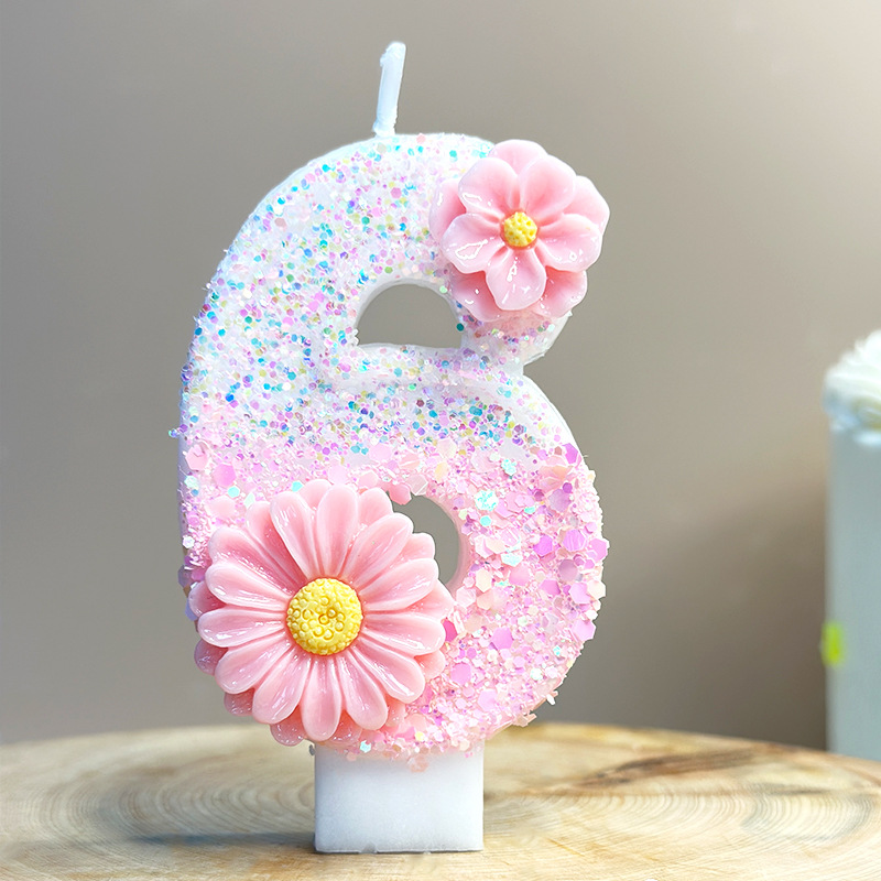 Creative pink flower birthday  - Candle Supplies Amazon reseña y precio