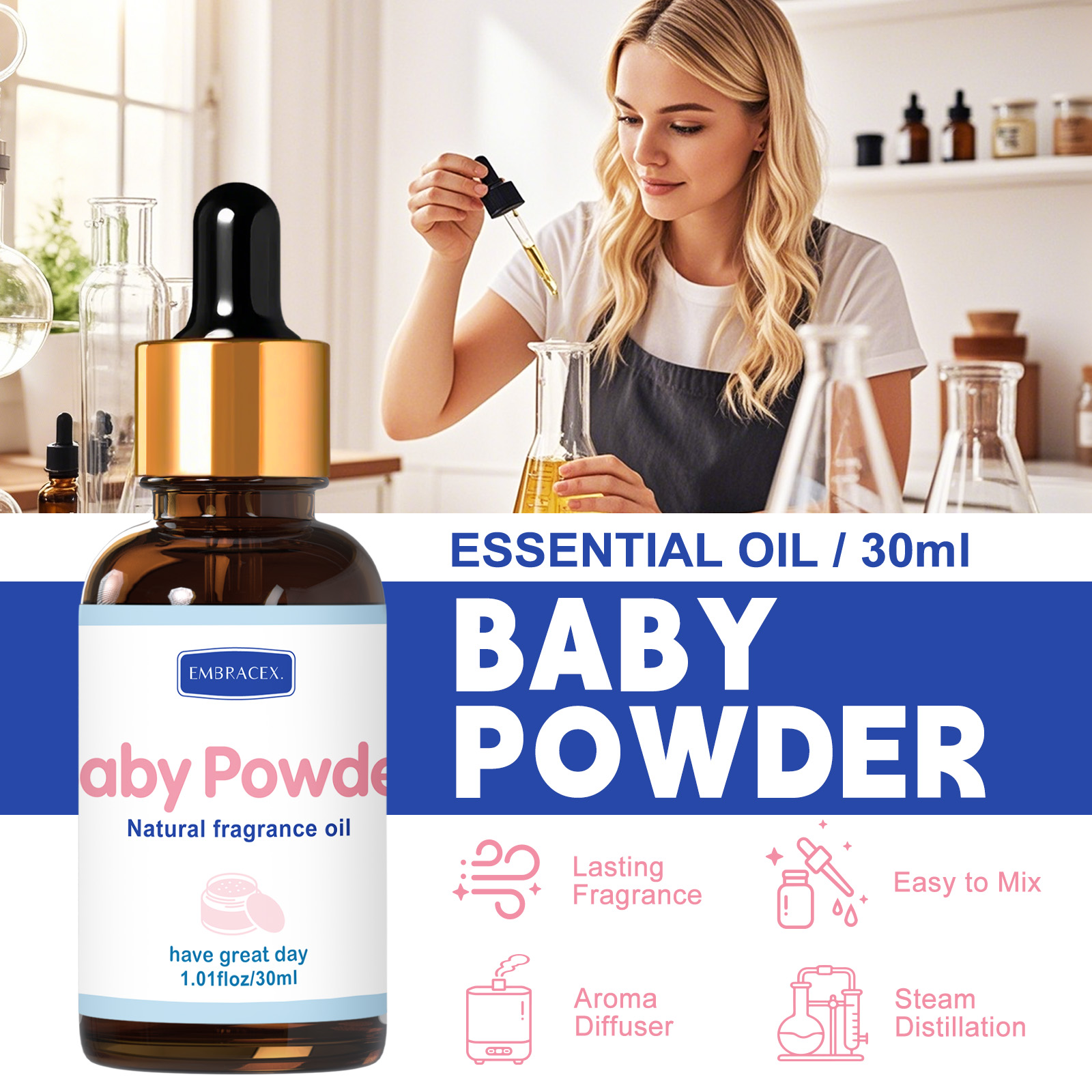 30ml Baby Powder Essential Oil - Candle Fragrance Supplies reseña y precio