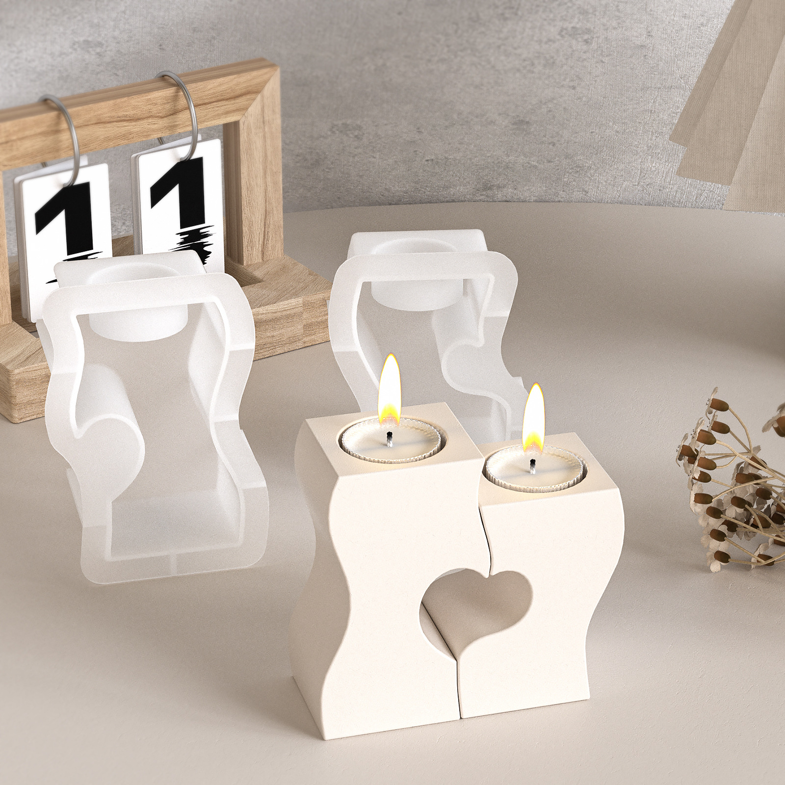 S Heart Candlestick Silicone M - Candle Making Supplies Kit reseña y precio