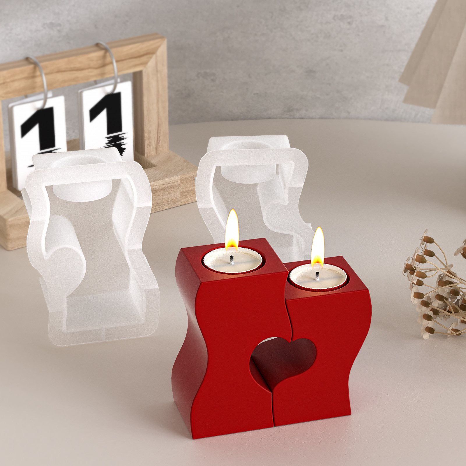 S Heart Candlestick Silicone M - Candle Making Supplies Kit reseña y precio