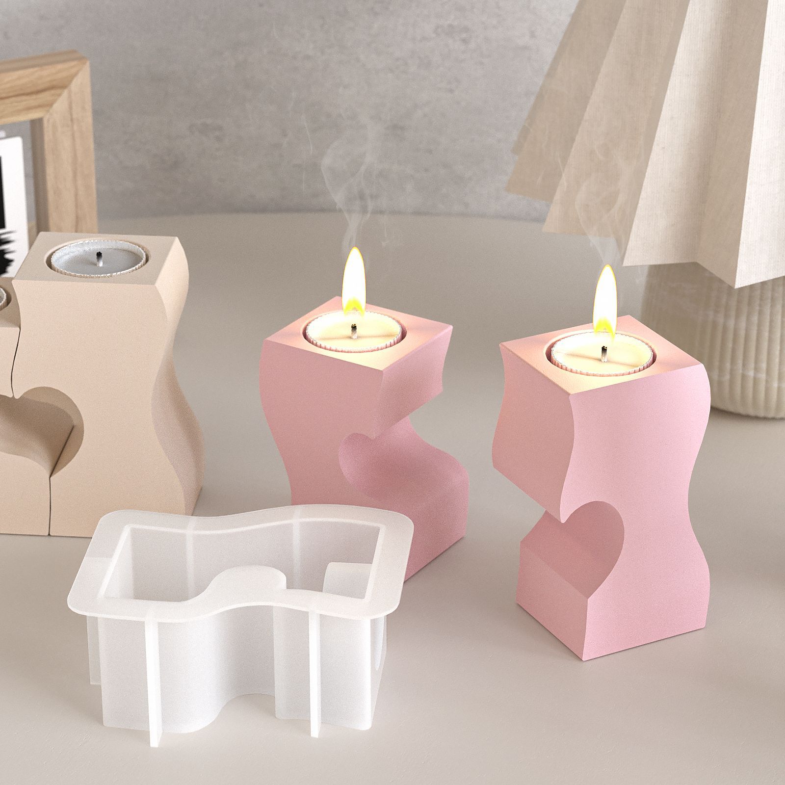 S Heart Candlestick Silicone M - Candle Making Supplies Kit reseña y precio