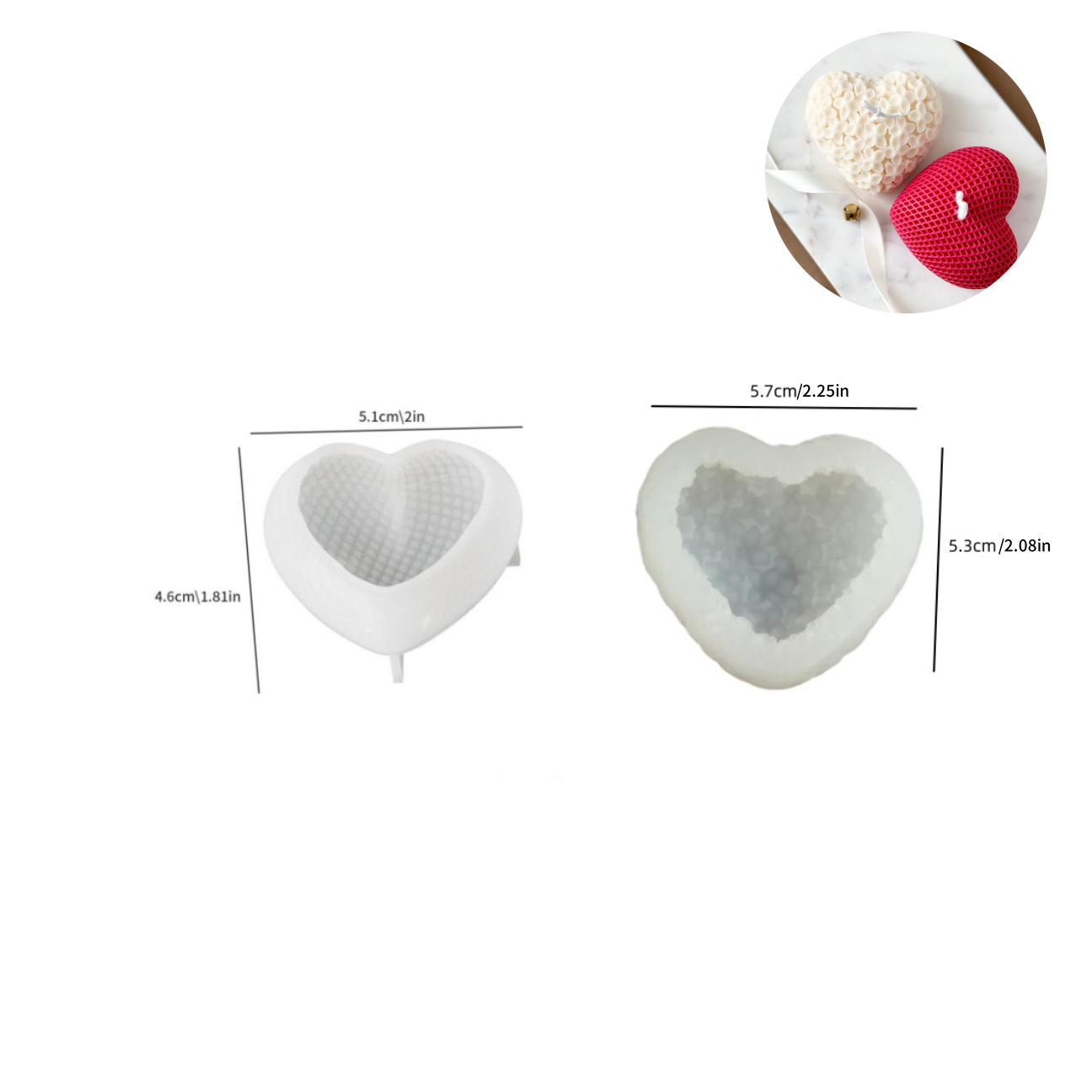 2PCS Love Candle Mold 3D Flowe - Candle Fragrance Supplies reseña y precio
