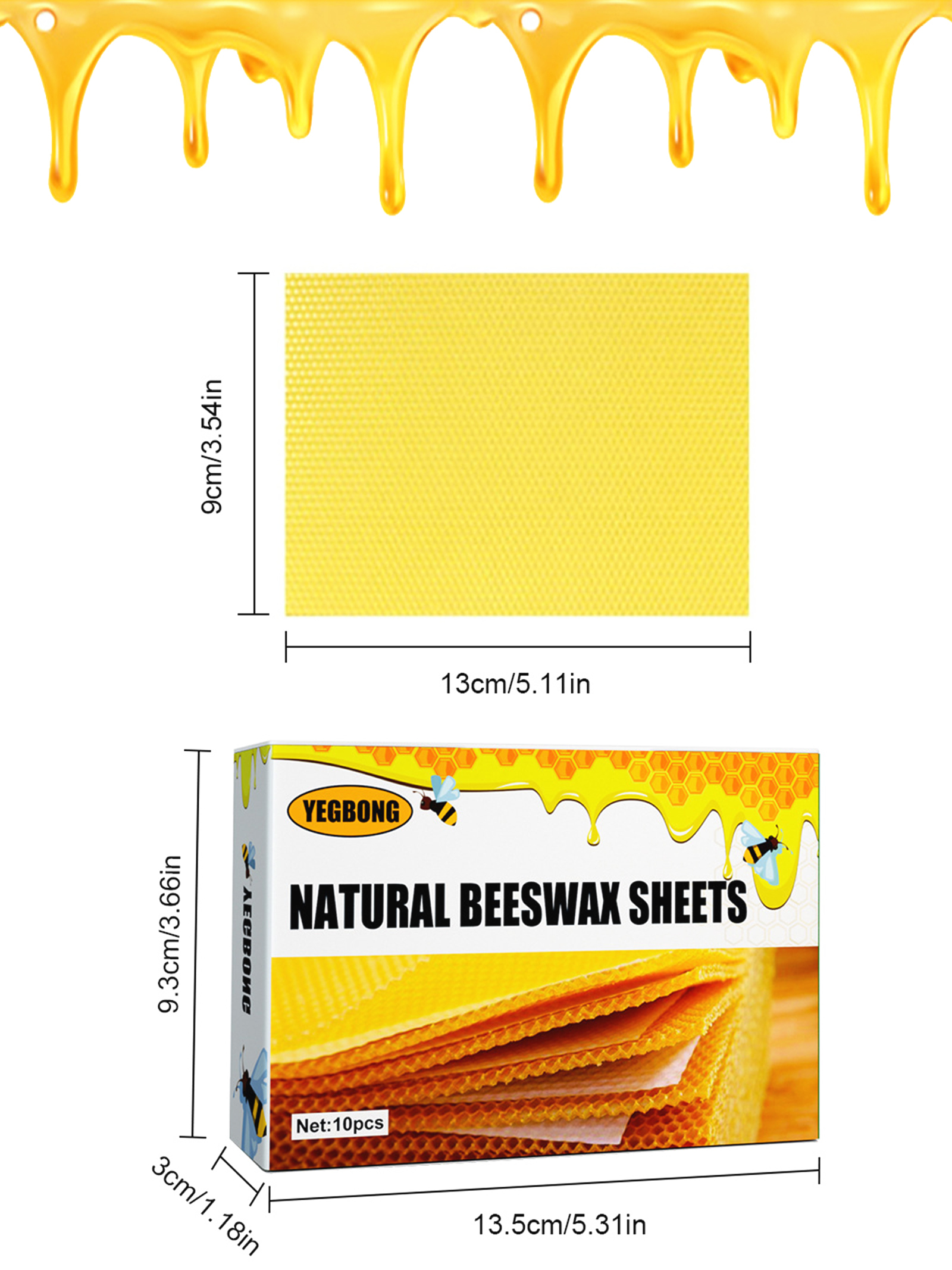 10Pcs Natural Honeycomb Bee Wa - Candle Making Supplies Kit reseña y precio