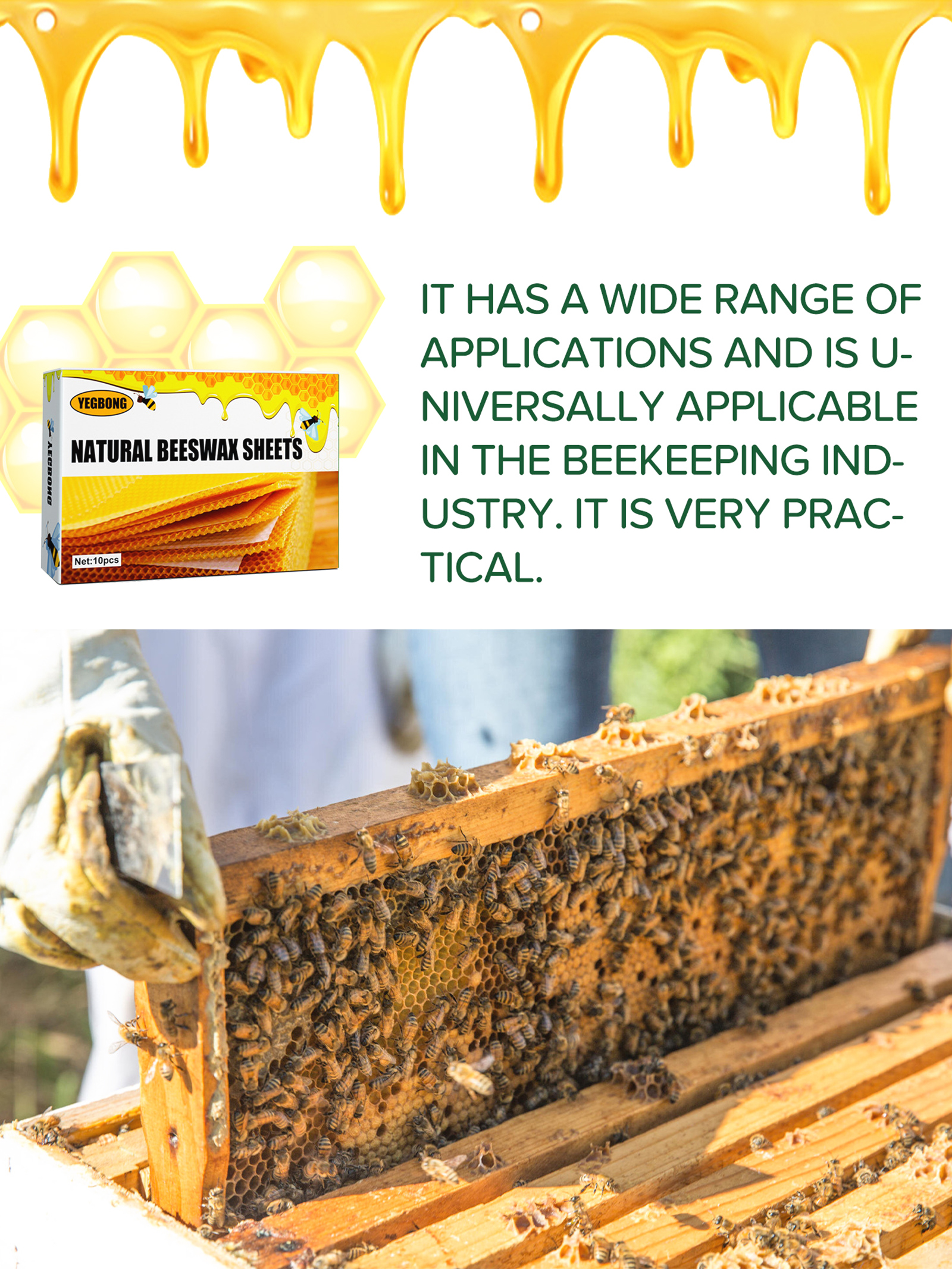 10Pcs Natural Honeycomb Bee Wa - Candle Making Supplies Kit reseña y precio