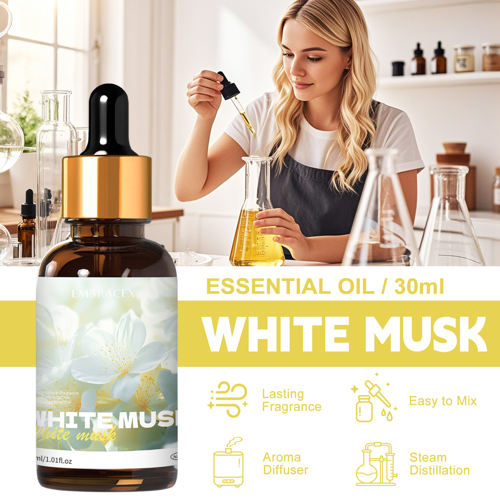 30ml White Musk Essential Oil  - Candle Fragrance Supplies reseña y precio